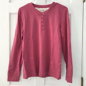 LLBean Thick Cotton Rose Pajama Top